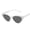 Pure white and gray, variant on 2026 European and American triangular cat-eye retro sunglasses, high-end UV protection sun glasses for women and men