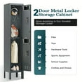 thumbnail image 2 of KAER Metal Locker, Lockers for Employees, 66" Storage Locker with Mirror & Hooks, Storage Cabinet with Doors and Shelves for Gym, Office, School, Home, 2 of 9