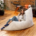 thumbnail image 2 of Jaxx Pillow Saxx 5.5-Foot Faux Fur - Luxuriously Soft Bean Bag Floor Pillow and Lounger, Mondo Ivory, 2 of 7