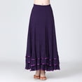 thumbnail image 3 of Whitewed Ruffle Sparkle Long Skirt Maxi Ballroom Latin Dance Practice Performance Circle Skirts, 3 of 3
