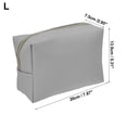 thumbnail image 2 of Unique Bargains PU Leather Makeup Bag Large Makeup Bag Make Up Brush Organizer Bag Toiletry Bag for Women L Size Gray, 2 of 6
