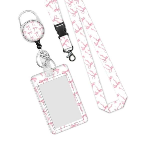 Retractable Lanyard with Card Holder Water Resistant Identity Card Badge Holder with Lanyard Retractable Badge Reel Clip