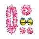 thumbnail image 1 of Conjunto de collar hawaiano para disfraz, accesorio ajustable para playa, para decoraciones elegantes Rosa roja, 1 of 8