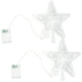 thumbnail image 2 of 2 Pcs Christmas Tree Light Plastic Crystal Star 30 LEDs Light Treetop Party Decoration - No Battery (Colorful/Warm White), 2 of 8