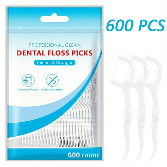 600pcs Dental Floss Sticks Disposable Dental Floss Sticks Cleaning Toothpicks Cleaning Agent Dental Floss Oral Hygiene Brush Dental Floss Sticks Daily Travel Essentials