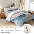 thumbnail image 7 of Blue Gold Abstract Bedding Duvet Cover Set Twin Size 4 Pieces Oil Painting Modern Impressionism Bedding Set with Zipper Closure, 1 Comforter Cover 68x86 Inches 1 Flat Sheet & 2 Pillow Cases, 7 of 7