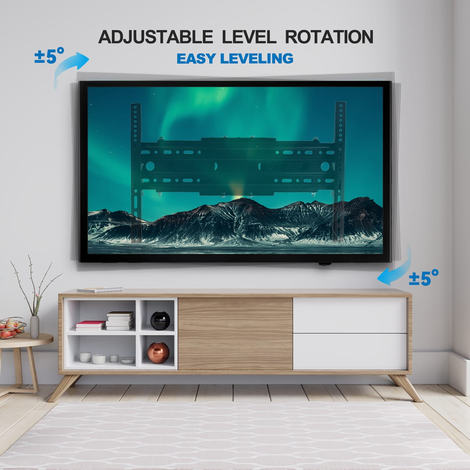 Full Motion TV Wall Mount Bracket for 32-80 inch TVs, Articulating Arms with Swivel Tilt Extension, Holds Up to 132lbs, Max VESA 600x400mm