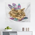 thumbnail image 1 of Modern Tapestry, Colorful Artwork of an Human Being in Normal City Life Crazy Cat Lady Image Print, Fabric Wall Hanging Decor for Bedroom Living Room Dorm, 2 Sizes, Multicolor, by Ambesonne, 1 of 1