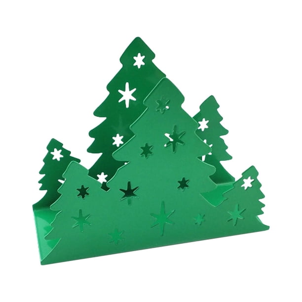 Servilletas de acero inoxidable con forma de árbol de Navidad, servilletas de papel para decoración navideña de restaurantes occidentales