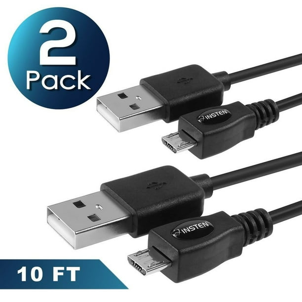 Insten 2 Pcs 10 Micro Usb Cable Charging Cable For Sony Ps4 Xbox One Controller Android Smartphone 10ft Black Walmart Com Walmart Com Insten 2 Pcs 10 Micro Usb Cable Charging Cable For Sony Ps4 Xbox One Controller Android Smartphone 10ft Black Walmart Com Walmart Com