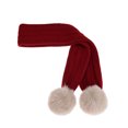 thumbnail image 6 of SPRING PARK 2Pcs/Set Baby Children Kids Casual Solid Color Winter Autumn Warm Knitted Hat + Scarf Set with Fluffy Pompom Ball, 6 of 7
