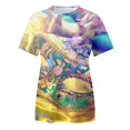 thumbnail image 4 of PMUYBHF T-Shirt Imprimé à Manches Courtes Col Rond pour Femmes Printemps Été 1642 m, 4 of 5