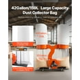 thumbnail image 4 of VEVOR Dust Collector, 1550 CFM 2.5 Micron Vortex Cone Dust Collectors, 3.0HP Sawdust Collection System with Two 35-Gallon Dusts Collector Bags, 4 of 9