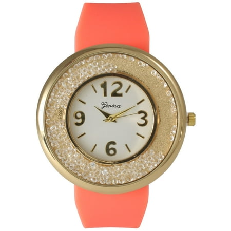 Women's Floating Rhinestones Silicone Watch
