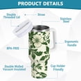 thumbnail image 2 of Yayeee 40oz Stainless Steel Tumbler with Straw and Handle Double-Wall Insulated Travel Water Bottle, Green Floral, 2 of 8