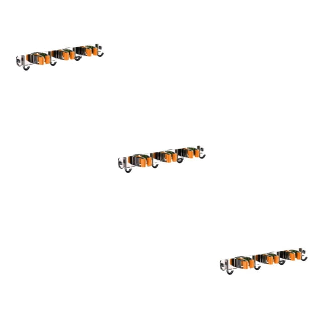 ZheElen Porte-Coton Pratique en Acier Inoxydable - Fabrication Résistante à la Corrosion Porte-Coton Multifonctionnel Robuste Rapide Porte-Balai orange 3 Pinces et 4 Crochets 3ensemble