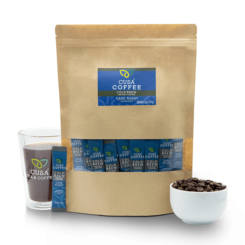 Cusa Tea & Coffee Premium Instant Dark Roast Rainforest Alliance