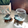 thumbnail image 3 of Things2Die4 Melted Glass On Burl Wood Decorative Bowls (Set of 2), 3 of 11