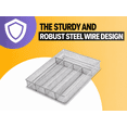 thumbnail image 3 of YBM Home Wire Mesh Silver Drawer Organizer for Silverware and Gadgets, 3 of 7