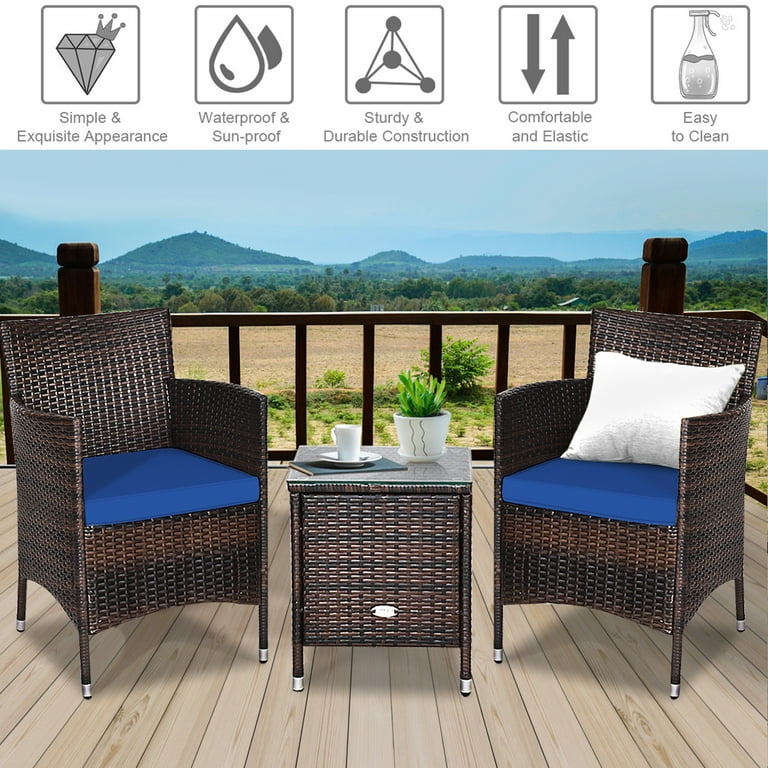 Navy rattan chair hot sale