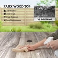 thumbnail image 5 of Outsunny Outdoor Dining Table for 4, 37" Square Patio Table with Umbrella Hole, Storage Shelf and Faux Wood Top for Garden, Backyard, Deck, Gray, 5 of 9