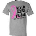 thumbnail image 3 of Inktastic Never Stop Fighting Breast Cancer Awareness T-Shirt, 3 of 5