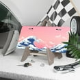 thumbnail image 3 of License Plate, Pink hued Wave Art Decorative Front,Personalized Stainless Steel License Plate Cover For Men Women,12.2" X 6.2", 3 of 6