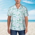 thumbnail image 4 of Balery Rabbit And Dragonfly Print Men's Hawaiian Shirts Short Sleeve Beach Shirt Relaxed Fit Vacation Button Down Shirts-Medium, 4 of 9