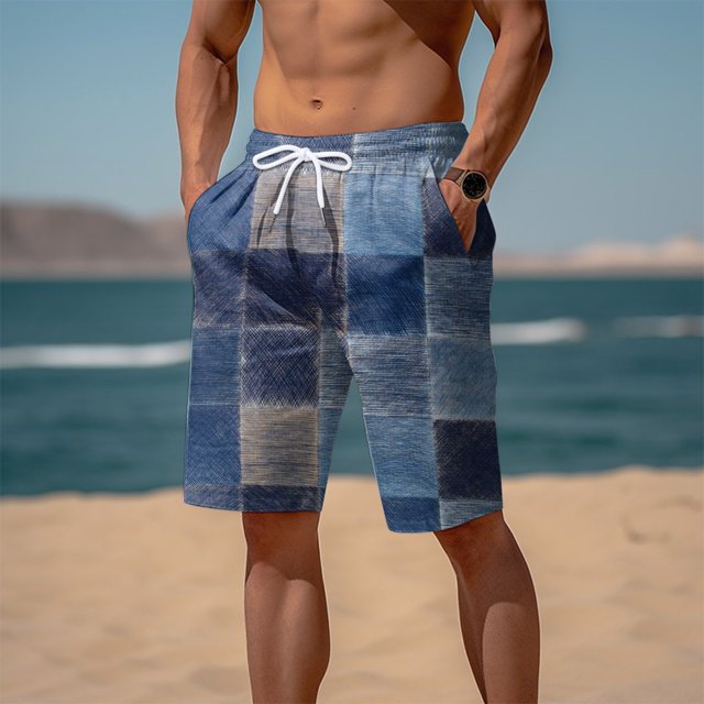 WILLBEST Pantalones Cortos para Hombre, de Primavera y Verano, de Color, con Cordón, Cintura Elástica, Transpirables, Suaves, para Uso Diario, con Bolsillos y Lazo, Informales, 1366