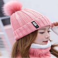 thumbnail image 3 of Boule à Cheveux d'Hiver Chaude pour Dames Plus Bonnet en Velours + Écharpe, 3 of 5