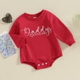 thumbnail image 2 of Bagilaanoe Newborn Baby Girl Oversized Romper Sweatshirt Long Sleeve Bodysuits Letter Print Pullover 3M 6M 12M 18M Infant Casual Tee Tops, 2 of 7