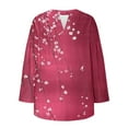 thumbnail image 4 of JUSLIO Button-Up Tops for Women Relaxed Fit Graphic Shirts Fashion Long sleeve V Neck Shirts Multicolor S, 4 of 4