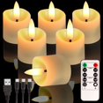 thumbnail image 1 of Velas de té recargables sin llama, paquete de 6 con temporizador, 1 of 8