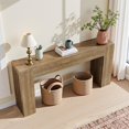 thumbnail image 5 of Yardi Yarda 63" Console Table with Robust Wood Construction, Rustic Sofa Entryway Table, Foyer Table, Brown, 5 of 7