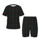 thumbnail image 1 of Balery Buffalo Plaid Dark Green Conjunto de Pijama Infantil de Manga Corta con Estampado – Ropa de Dormir de Algodón Suave-Small, 1 of 6
