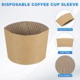thumbnail image 3 of 500pcs Fundas desechables para tazas de café, fundas de cartón para aislamiento de tazas de papel protección de manos marrón, 3 of 6