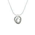 thumbnail image 2 of Delight Jewelry Silvertone Beaded Horseshoe Laugh Ring Charm Necklace, 18", 2 of 4