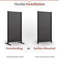 thumbnail image 3 of 6.1ft H x 3ft W (1 Panel) Freestanding or Surface Mounted Enclo Charcoal Privacy Screen, Wood Fence Screen, Outdoor or Indoor Decorative Privacy Panel, Great for Balcony, Patio, Deck, ECI18050, 3 of 5