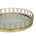 thumbnail image 4 of DecMode 16", 14"W Gold Stainless Steel Mirrored Tray with Circle Patterned Sides, 2-Pieces, 4 of 7
