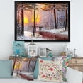 thumbnail image 3 of Designart 'Christmas Forest With Trees and River IV' Traditional Framed Art Print, 3 of 4