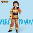 thumbnail image 2 of Disfraz de bombero marrón unisex para niños para disfraz de Halloween-S, 2 of 3