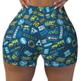 thumbnail image 2 of Haiem Machinery Road Construction No Front Seam Biker Shorts for Women Yoga Workout Gym Bike Shorts with Tummy Control Moisture-Wicking-, 2 of 9