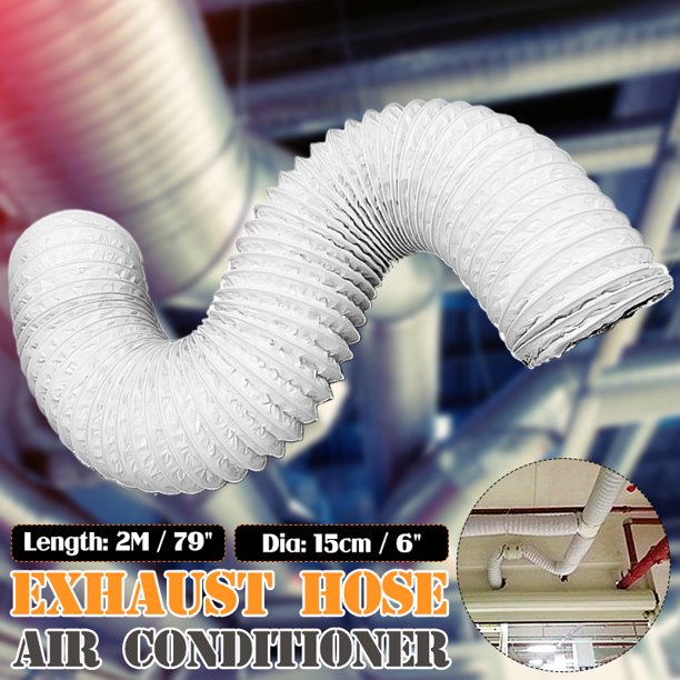 2M(6ft) 15cm(6") Diameter White Flexible Air Conditioning Tube Exhaust