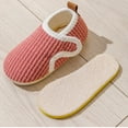 thumbnail image 5 of HNMKIU Fashion Cute Autumn and Winter Boys and Girls Slippers Flat Bottom Lightweight Soft and Comfortable Warm Solid Color Cartoon Animal Indoor Slippers Watermelon Red,3.5-4 Years, 5 of 7