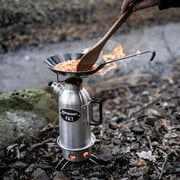 Petromax Wrought Iron Skillet, Long Handle Pan Conducts Heat Evenly, Indoor/Outdoor Camping Cookware for Campfire or Home Kitchen Use, Stove to Table Serveware, 18.1