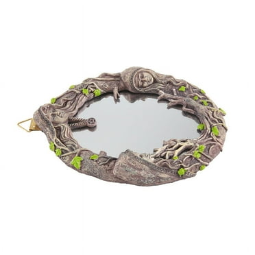 Triple Moon Goddess Wall Mirror Wall-Mounted with Five-Pointed Retro Hanging