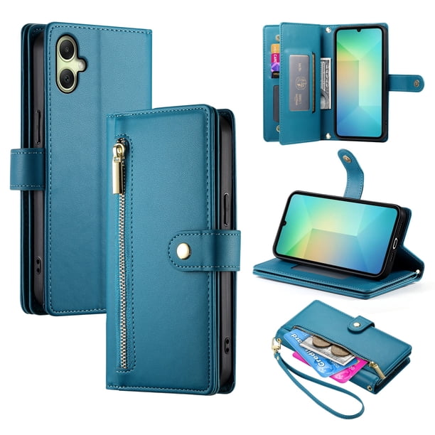 Funda de cartera GANGXUN para Samsmung Galaxy A06 - Diseño de cuero premium, 9 ranuras para tarjetas
