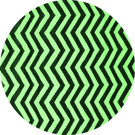 Ahgly Company Indoor Round Abstract Green Contemporary Area Rugs, 5' Round