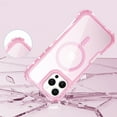 thumbnail image 3 of for iPhone 13 Pro Max Magnetic Case, [Compatible with Mag-Safe] Translucent Clear Phone Case Slim Shockproof Triple-Layers Drop Protective Hybrid Cover with Wrist Strap for iPhone 13 Pro Max, Pink, 3 of 7