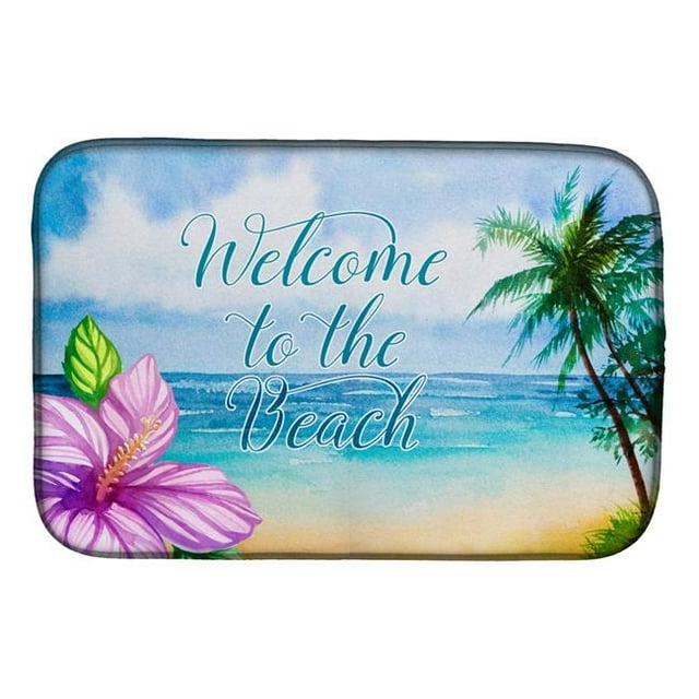 Carolines Treasures BB8530DDM Beach Scene Welcome Dish Drying Mat